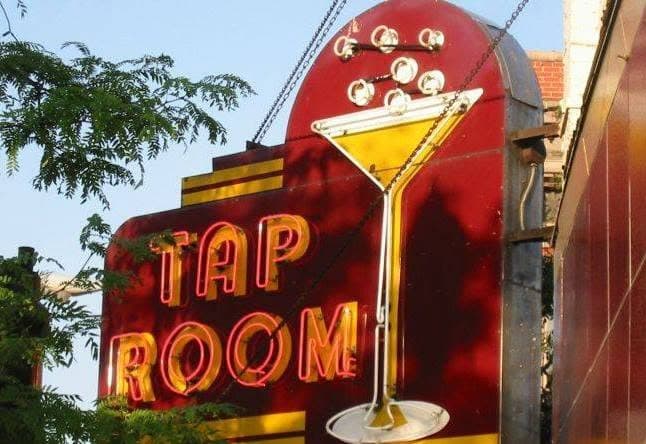 Tap Room's sign.